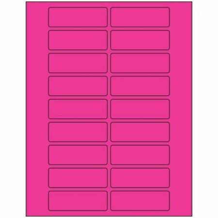BSC PREFERRED 3 x 1'' Fluorescent Pink Rectangle Laser Labels, 2000PK S-17047Y